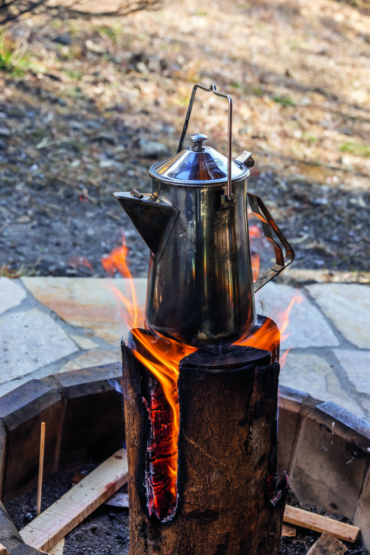 A Swedish Torch in a firepit