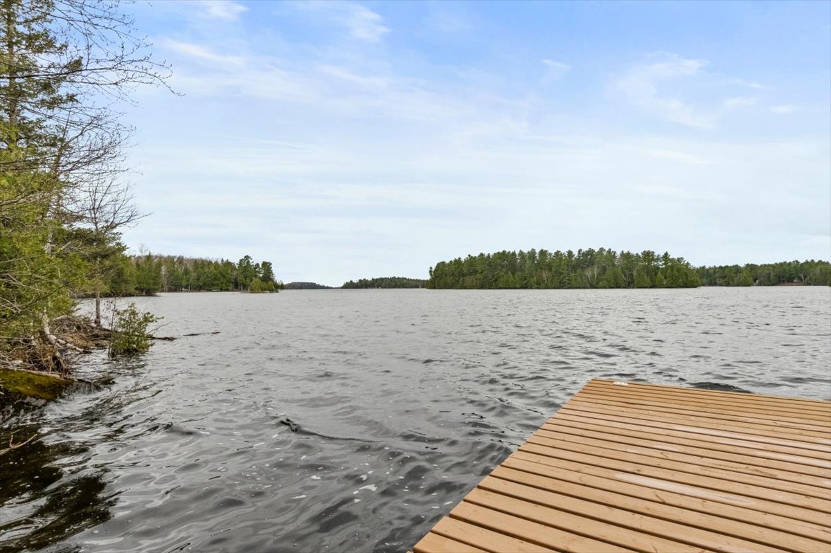 a wooden dock in the water