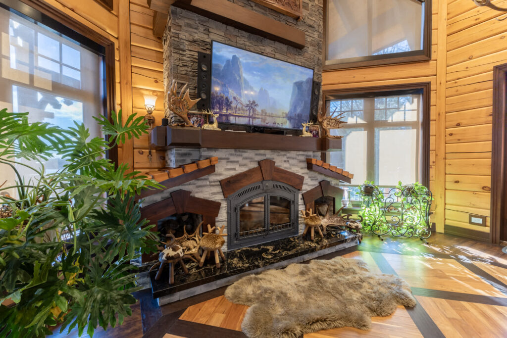 a fireplace in a home