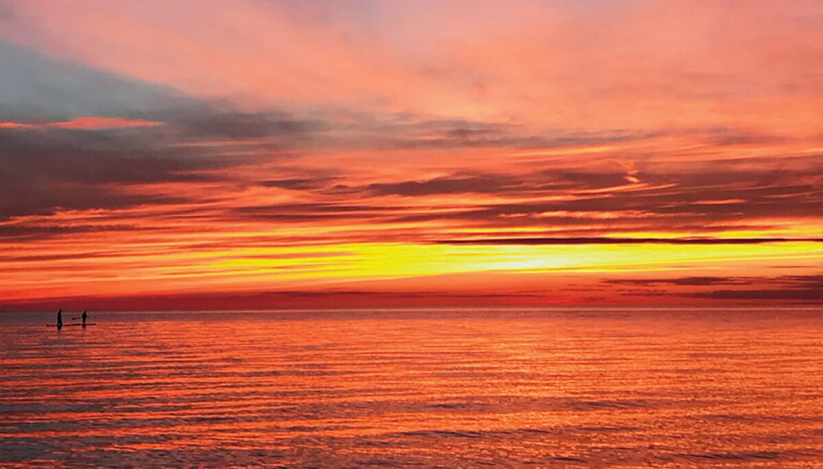 a photo of a colourful sunset