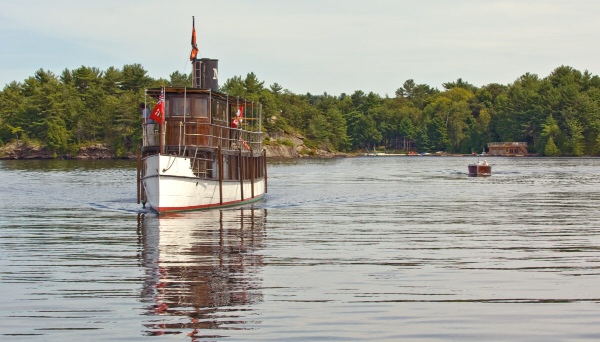 a steam yacht on the water