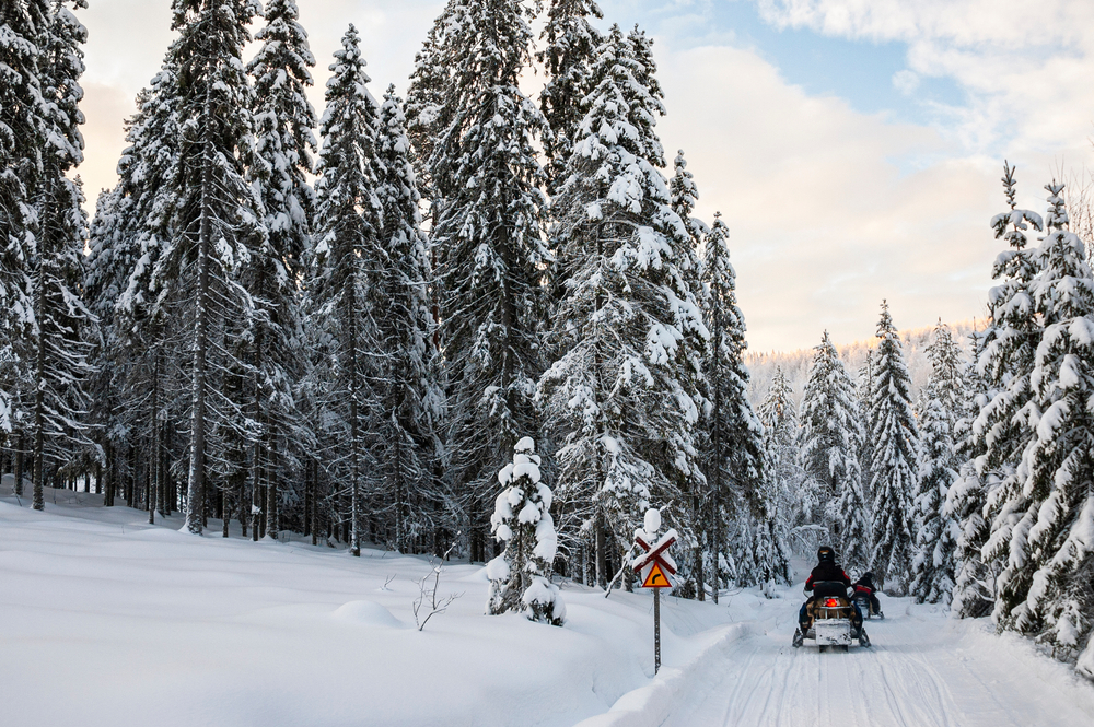 Groomed Snowmobile Trail