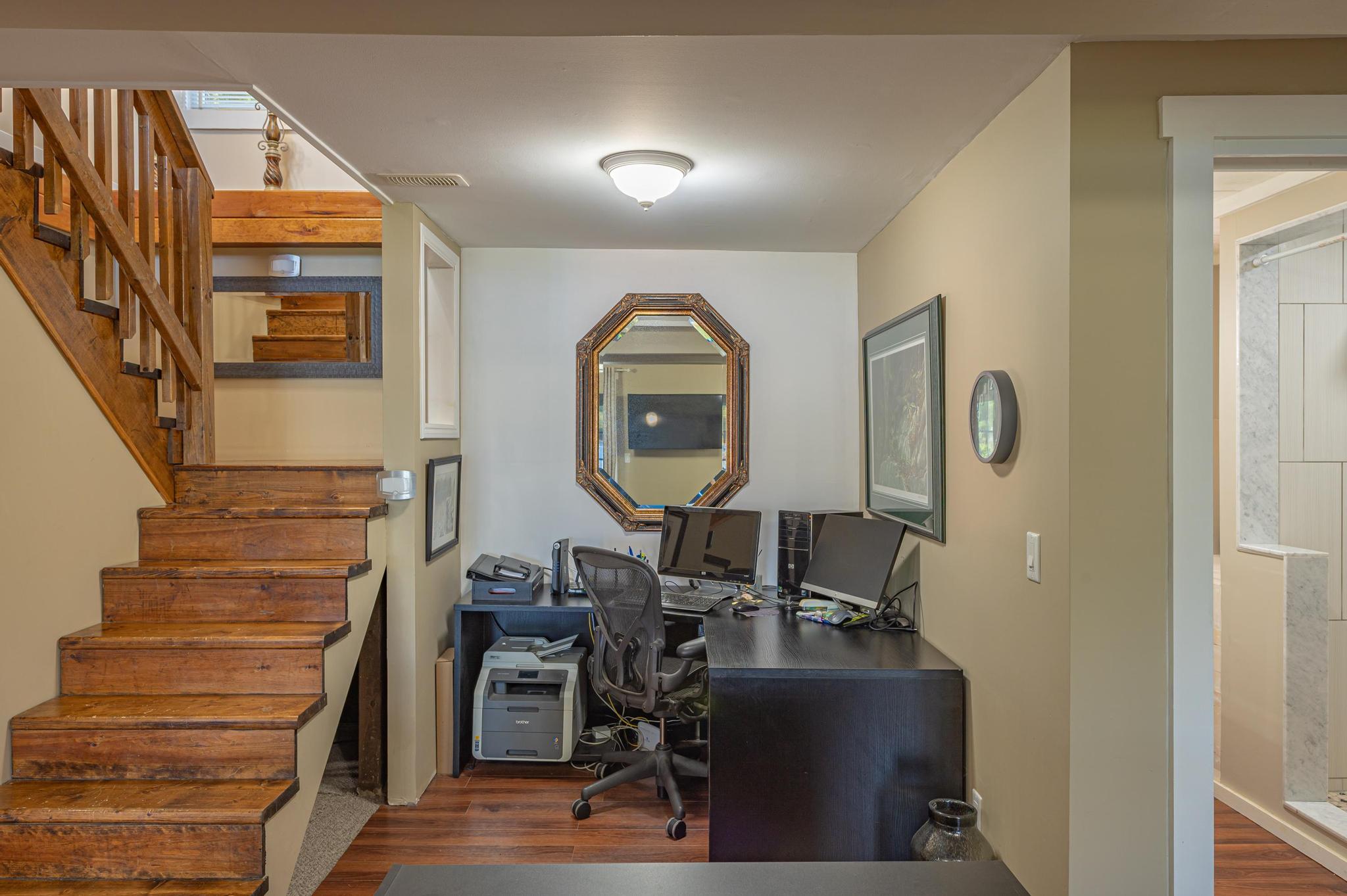 A well-designed kitchen with wooden cabinets, modern appliances, and plenty of counter space.