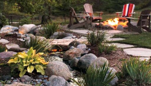 A landscaping rock garden