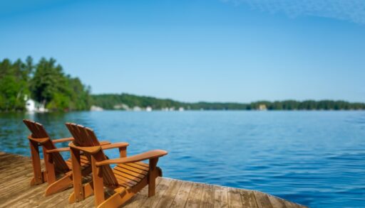 Two Muskoka Chairs on a Dock
