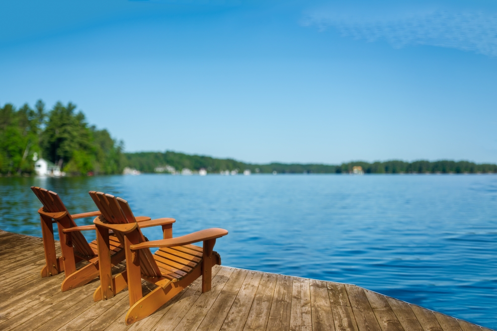 Two Muskoka Chairs on a Dock
