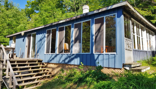 The exterior of a renovated cabin