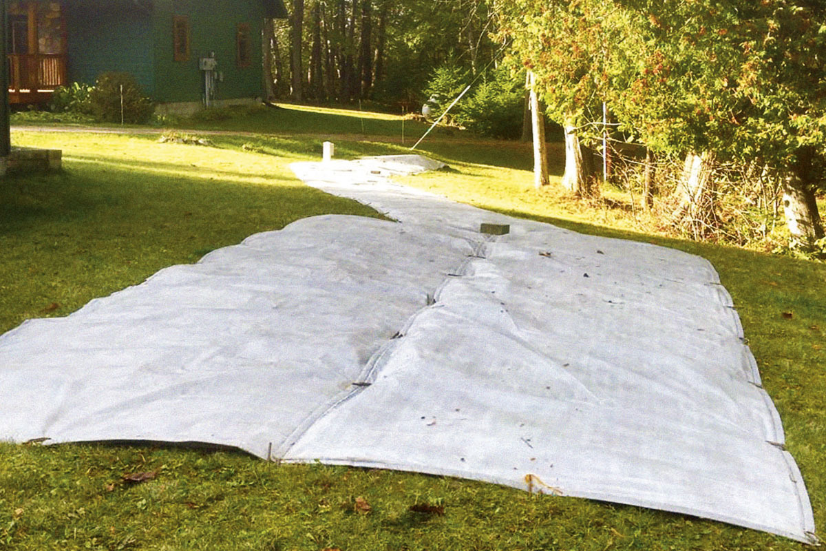 Septic blanket laying on the ground