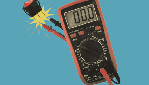 A multimeter producing a spark