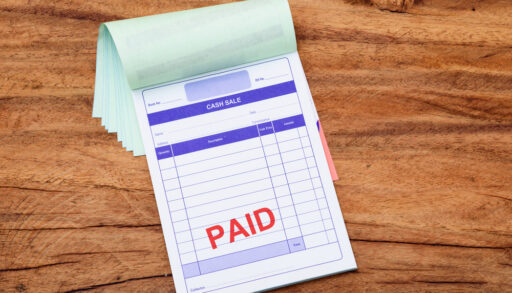 A blank receipt book