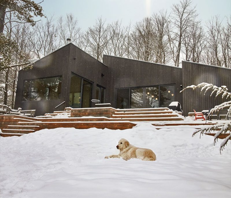 The exterior of the Catchacoma Lake cottage