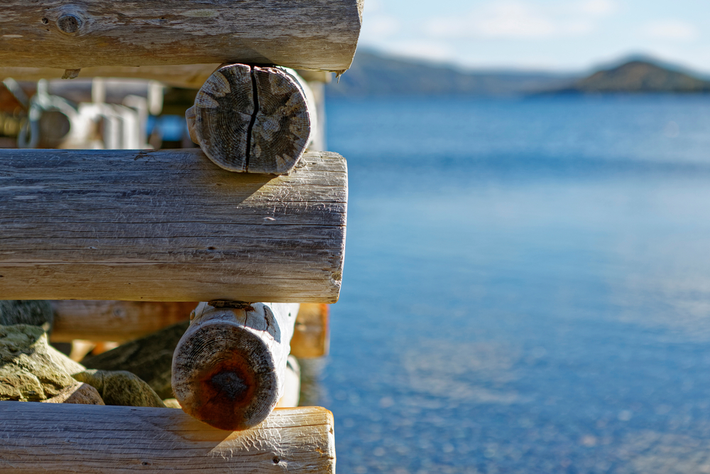Close-up side view of a crib dock