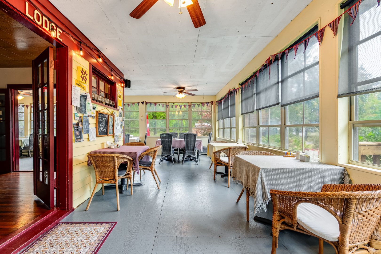 Inn patio and seating area