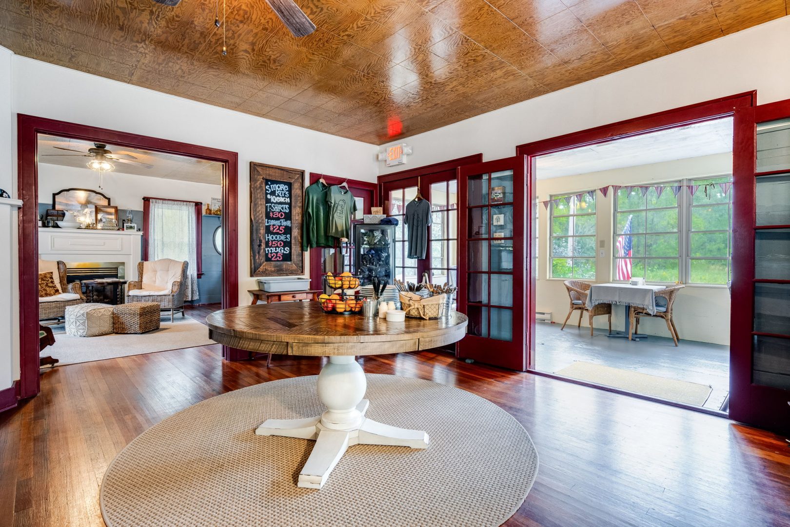 Inn main room with tables and chairs