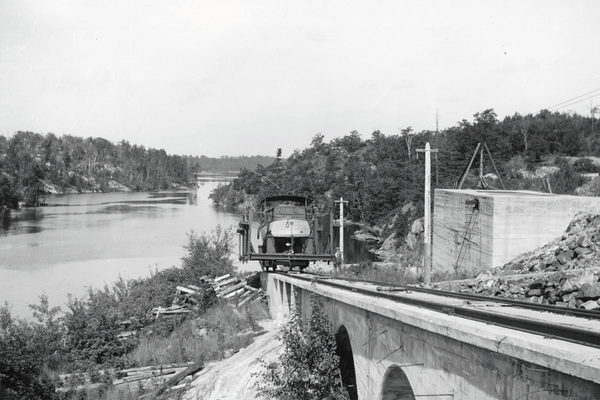 A black and white photo of the Big Chute