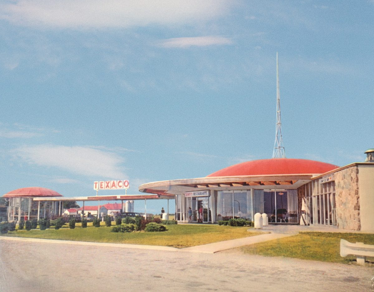 An old Texaco service station