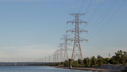 Hydro lines along the waterfront