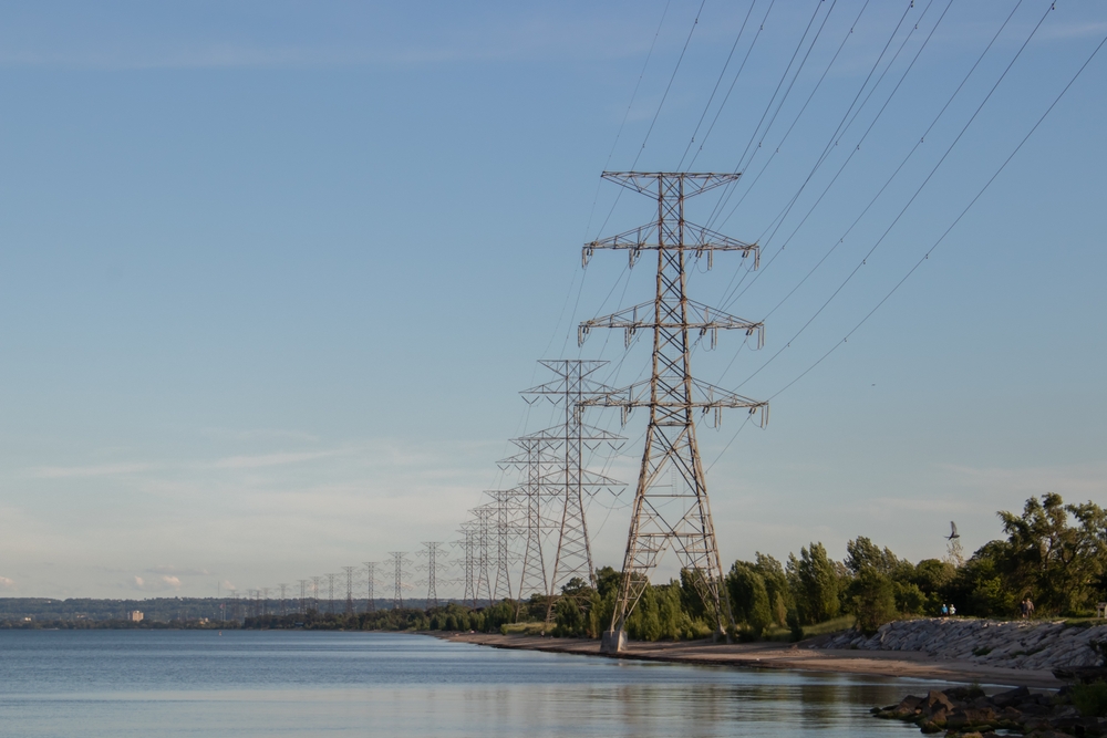 Hydro lines along the waterfront